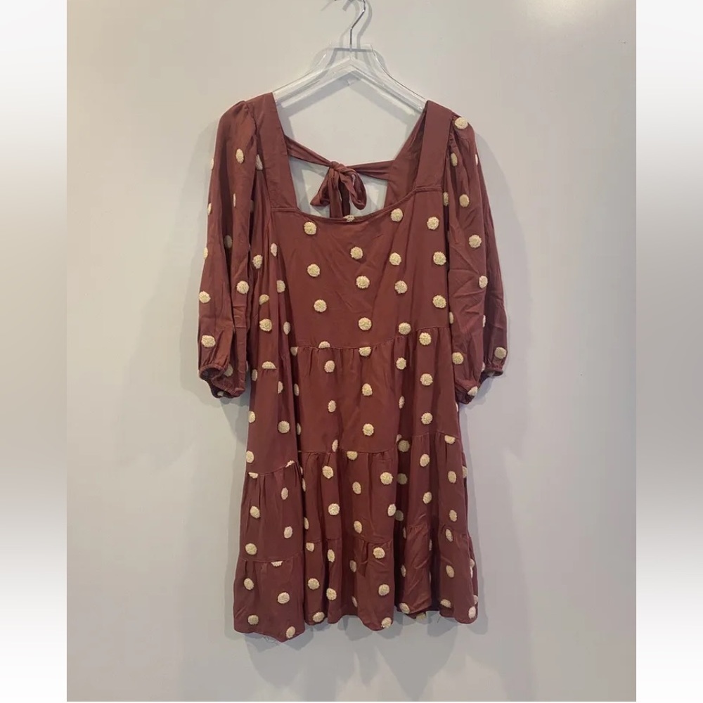 Perch by Blu Pepper Sienna Polka Dot Ruffle Tiered Dress Women’s Size 2XL (717)